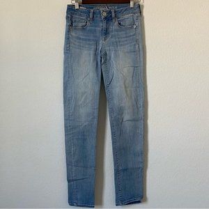 American Eagle Women's Skinny Jean Pants Super Stretch Size 0 Reg Blue Light